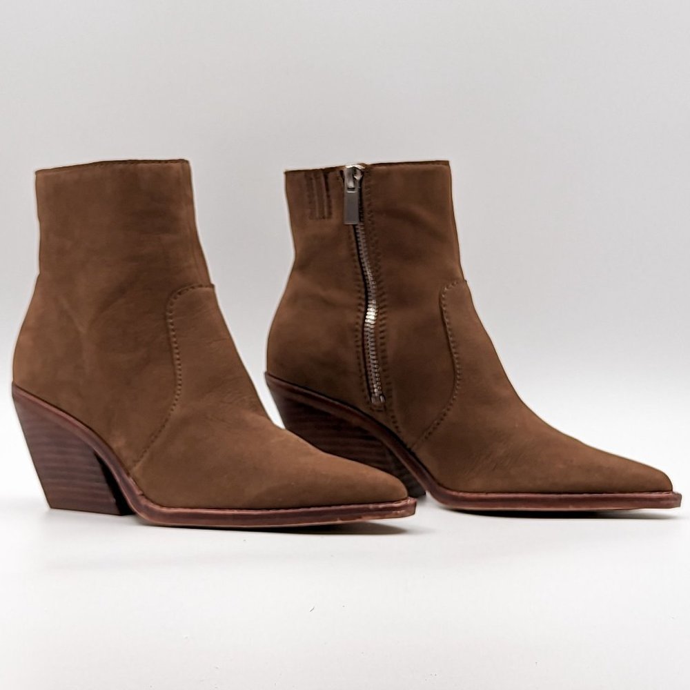 Dolce Vita Women Volli Leather Western Pointy Toe Booties Size 6 FREE PEOPLE